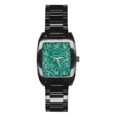 Tropical Monstera  Stainless Steel Barrel Watch by ConteMonfrey