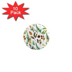 Leaves And Feathers - Nature Glimpse 1  Mini Magnet (10 Pack)  by ConteMonfrey