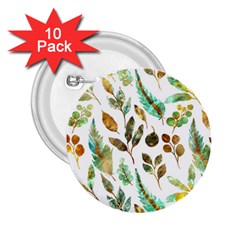 Leaves And Feathers - Nature Glimpse 2 25  Buttons (10 Pack)  by ConteMonfrey