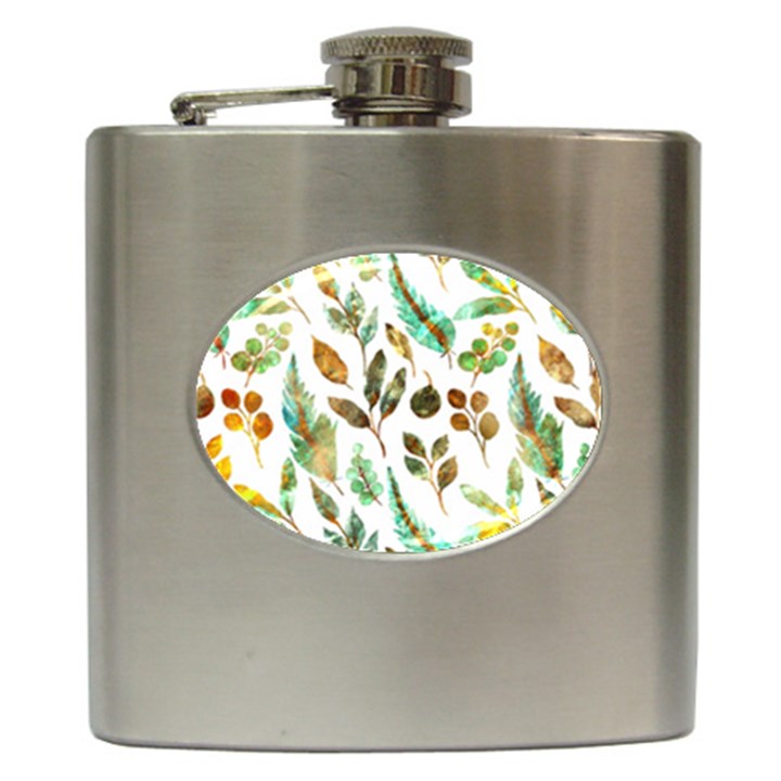 Leaves And Feathers - Nature Glimpse Hip Flask (6 oz)