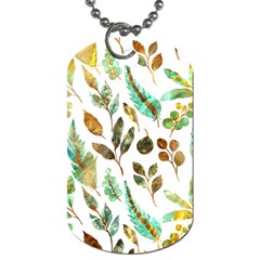 Leaves And Feathers - Nature Glimpse Dog Tag (two Sides) by ConteMonfrey