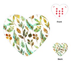 Leaves And Feathers - Nature Glimpse Playing Cards Single Design (heart) by ConteMonfrey