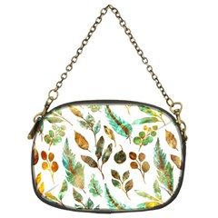 Leaves And Feathers - Nature Glimpse Chain Purse (two Sides) by ConteMonfrey