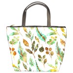 Leaves And Feathers - Nature Glimpse Bucket Bag Front