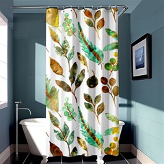 Leaves And Feathers - Nature Glimpse Shower Curtain 36  X 72  (stall)  by ConteMonfrey