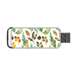 Leaves And Feathers - Nature Glimpse Portable Usb Flash (one Side) by ConteMonfrey