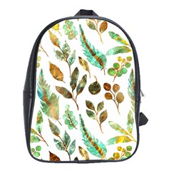 Leaves And Feathers - Nature Glimpse School Bag (xl) by ConteMonfrey