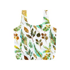 Leaves And Feathers - Nature Glimpse Full Print Recycle Bag (s) by ConteMonfrey