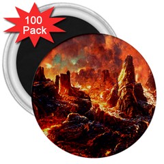 Vulcanic Landscape Vulcano Nature 3  Magnets (100 Pack) by Wegoenart