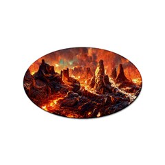 Vulcanic Landscape Vulcano Nature Sticker (oval) by Wegoenart