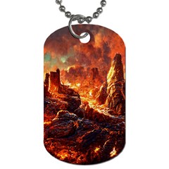 Vulcanic Landscape Vulcano Nature Dog Tag (one Side) by Wegoenart