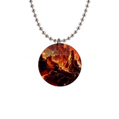 Vulcanic Landscape Vulcano Nature 1  Button Necklace by Wegoenart