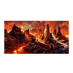 Vulcanic Landscape Vulcano Nature Satin Wrap 35  X 70  by Wegoenart