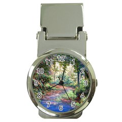 Abstract Forest Green Jungle Psychedelic Art Nature Money Clip Watches by Wegoenart