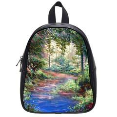 Abstract Forest Green Jungle Psychedelic Art Nature School Bag (small) by Wegoenart