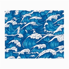 Storm Waves Seamless Pattern Raging Ocean Water Sea Wave Vintage Japanese Storms Print Illustration Small Glasses Cloth (2 Sides) by BangZart