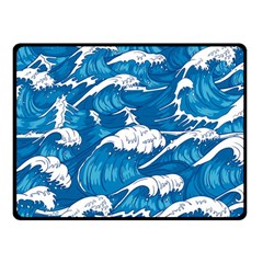 Storm Waves Seamless Pattern Raging Ocean Water Sea Wave Vintage Japanese Storms Print Illustration Fleece Blanket (small) by BangZart