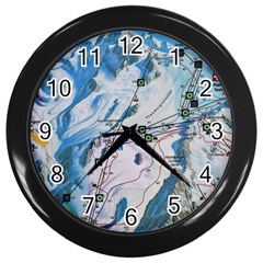 Map Zermatt The Alps Matterhorn Switzerland Mountain Nature Wall Clock (black)