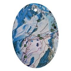 Map Zermatt The Alps Matterhorn Switzerland Mountain Nature Oval Ornament (two Sides) by Wegoenart