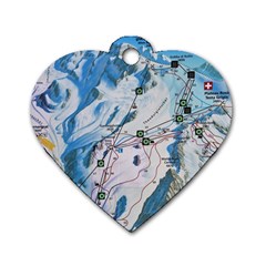 Map Zermatt The Alps Matterhorn Switzerland Mountain Nature Dog Tag Heart (one Side) by Wegoenart