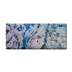 Map Zermatt The Alps Matterhorn Switzerland Mountain Nature Hand Towel by Wegoenart