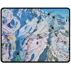 Map Zermatt The Alps Matterhorn Switzerland Mountain Nature Fleece Blanket (medium)  by Wegoenart