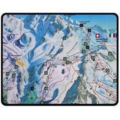 Map Zermatt The Alps Matterhorn Switzerland Mountain Nature Double Sided Fleece Blanket (medium)  by Wegoenart