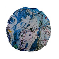 Map Zermatt The Alps Matterhorn Switzerland Mountain Nature Standard 15  Premium Flano Round Cushions by Wegoenart