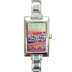 Boats On Lake Garda Rectangle Italian Charm Watch by ConteMonfrey