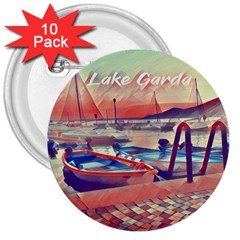 Boats On Lake Garda 3  Buttons (10 Pack)  by ConteMonfrey