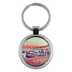 Boats On Lake Garda Key Chain (round) by ConteMonfrey