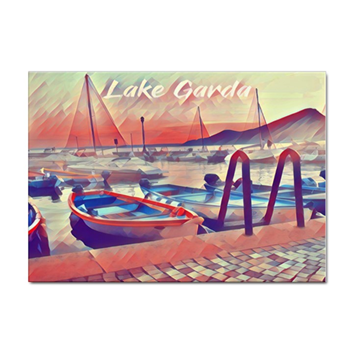 Boats On Lake Garda Sticker A4 (10 pack)