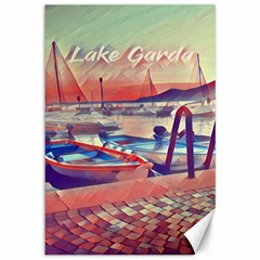 Boats On Lake Garda Canvas 12  X 18  by ConteMonfrey