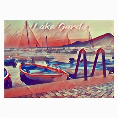 Boats On Lake Garda Large Glasses Cloth by ConteMonfrey