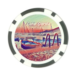 Boats On Lake Garda Poker Chip Card Guard by ConteMonfrey