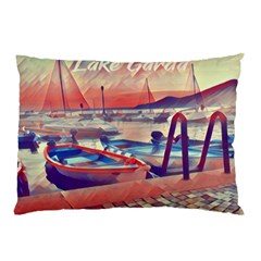 Boats On Lake Garda Pillow Case by ConteMonfrey