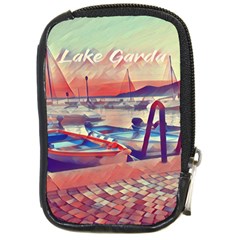 Boats On Lake Garda Compact Camera Leather Case by ConteMonfrey