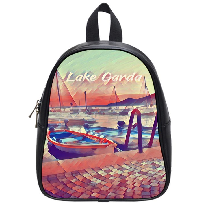 Boats On Lake Garda School Bag (Small)