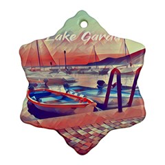 Boats On Lake Garda Snowflake Ornament (two Sides) by ConteMonfrey