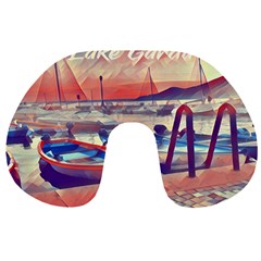 Boats On Lake Garda Travel Neck Pillow by ConteMonfrey