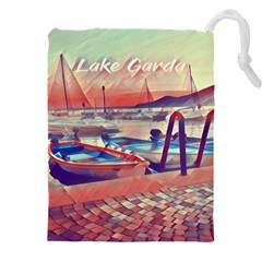 Boats On Lake Garda Drawstring Pouch (4xl) by ConteMonfrey