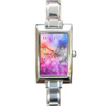 Unicorn Clouds Rectangle Italian Charm Watch Front