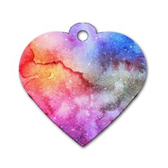 Unicorn Clouds Dog Tag Heart (one Side) by ConteMonfrey