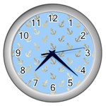 Gold Anchors Long Live   Wall Clock (Silver) Front