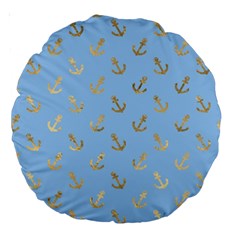 Gold Anchors Long Live   Large 18  Premium Round Cushions by ConteMonfrey