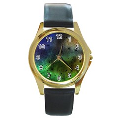 Tye Dye Vibing Round Gold Metal Watch by ConteMonfrey