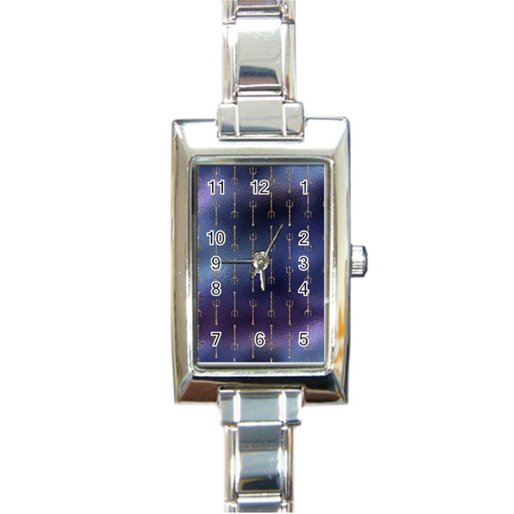 Trident On Blue Ocean  Rectangle Italian Charm Watch