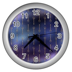 Trident On Blue Ocean  Wall Clock (silver) by ConteMonfrey