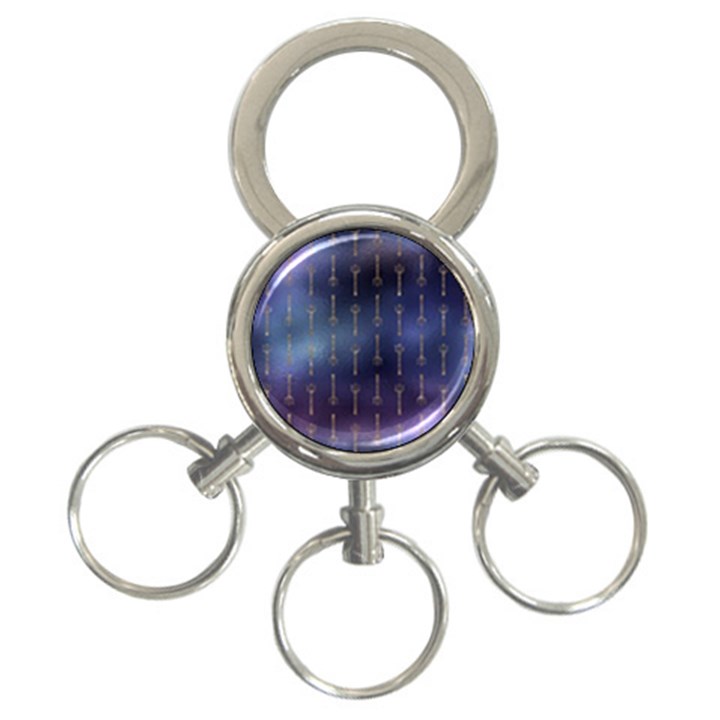 Trident On Blue Ocean  3-Ring Key Chain