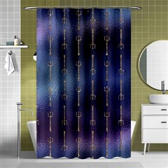 Trident On Blue Ocean  Shower Curtain 48  X 72  (small)  by ConteMonfrey